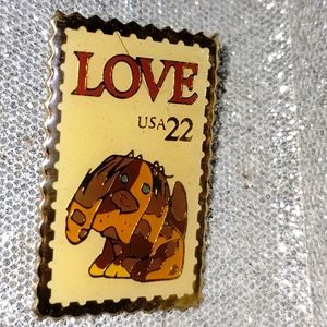 Really cute little puppy 22 cent stamp brooch